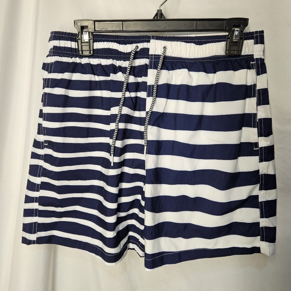 Boardies Apparel Mens Medium Size 30 Swim Trunk Polyester Shorts Blue White